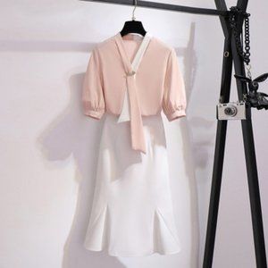 Half-length mermaid skirt suit